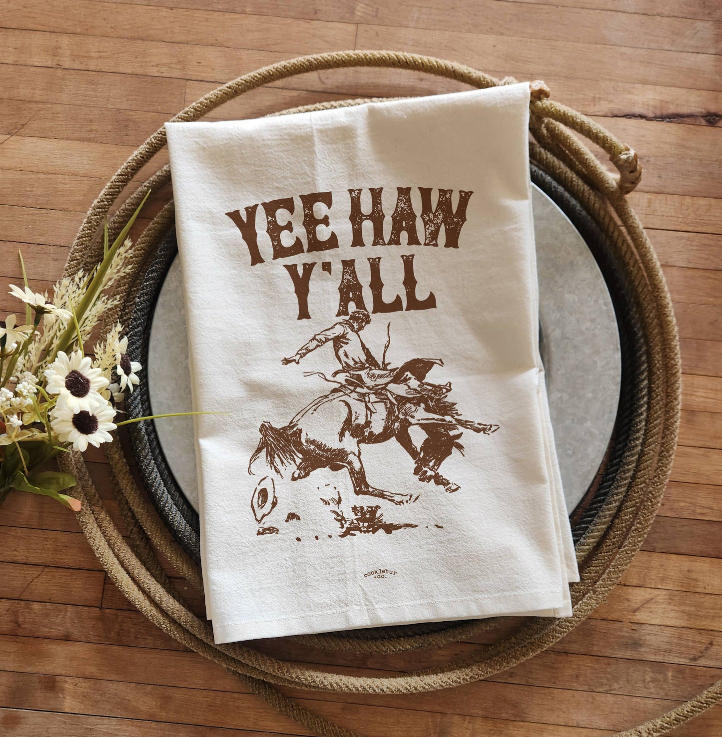 Yee Haw Y'all - Old Fashioned Tea towel