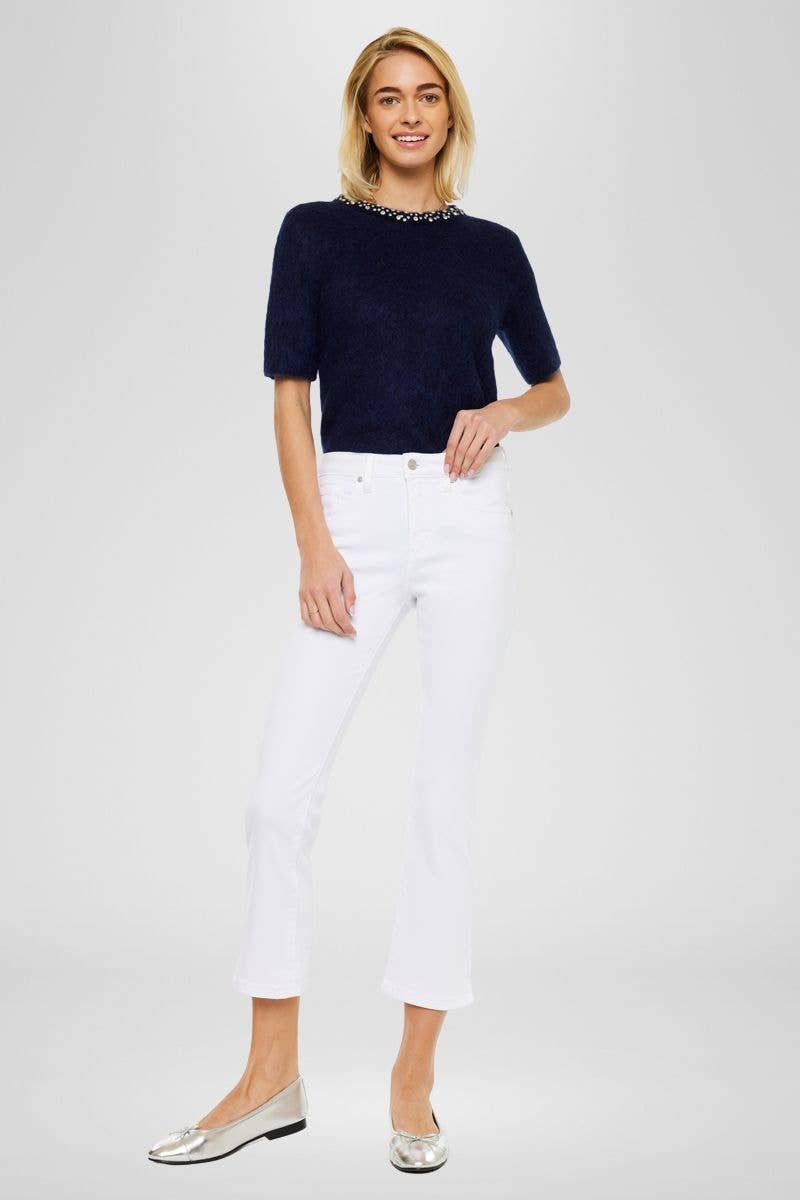 KanCan High Rise Kick Flare Jean - White sizes 5 to 15