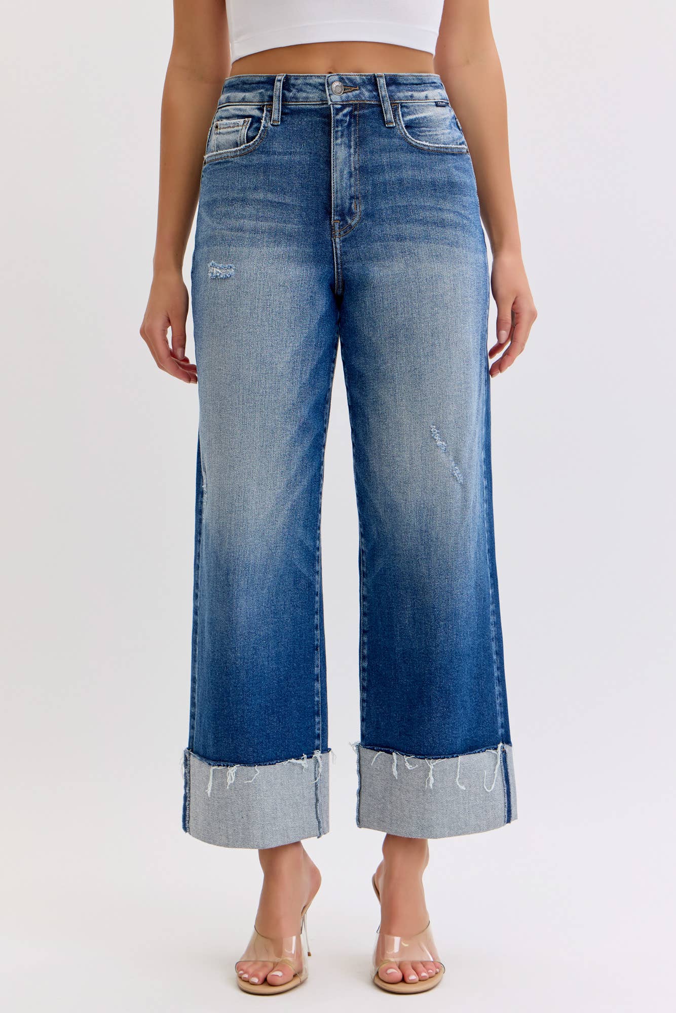 High Rise Crop Wide Leg With Cuff Size: 1 to 13
