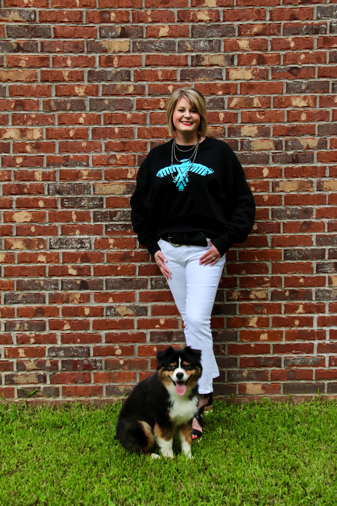 Thunderbird Oversized Sweatshirt - Black Size Smallt o XL