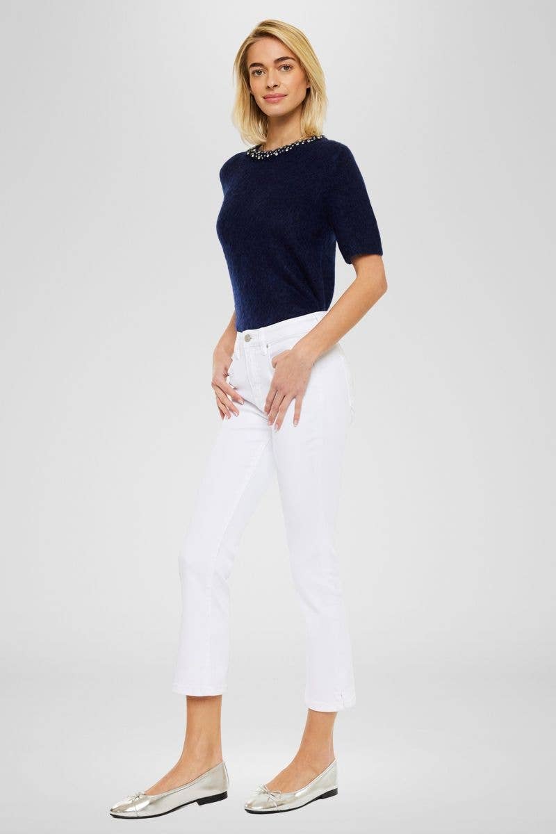 KanCan High Rise Kick Flare Jean - White sizes 5 to 15