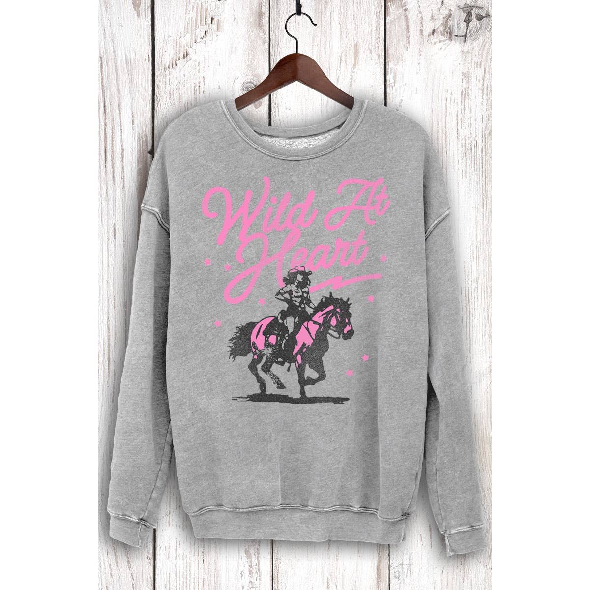 Wild at Heart Mineral Sweatshirt in Heather Gray - Size: Small to 3XL