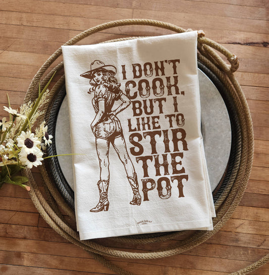 I Like to Stir the Pot - Old Fashioned Tea towel