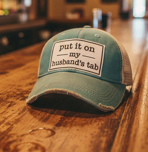 Put It On My Husband's Tab Women's Trucker Hat Baseball Cap