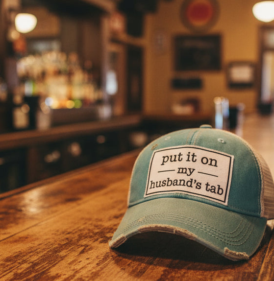 Put It On My Husband's Tab Women's Trucker Hat Baseball Cap