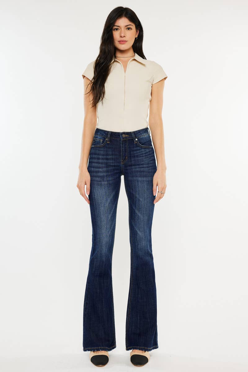 KanCan Mid Rise Flare Jean Dark Wash Size 5 to 15