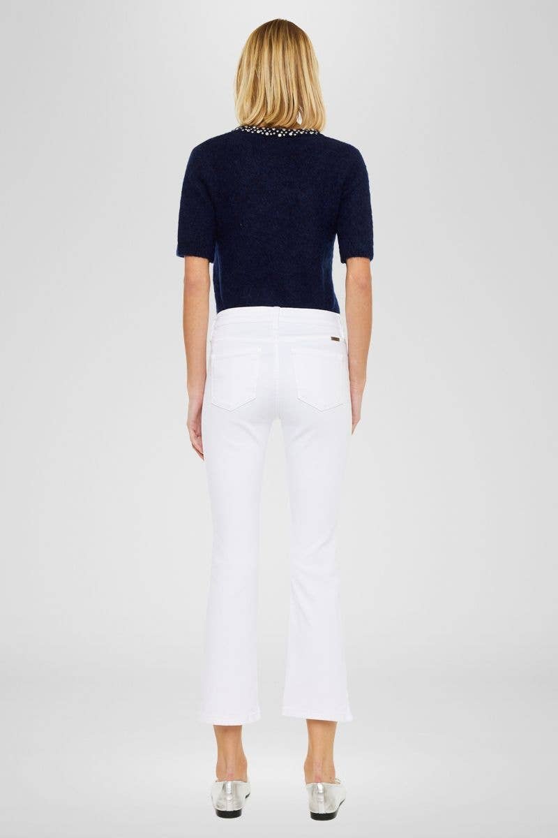 KanCan High Rise Kick Flare Jean - White sizes 5 to 15