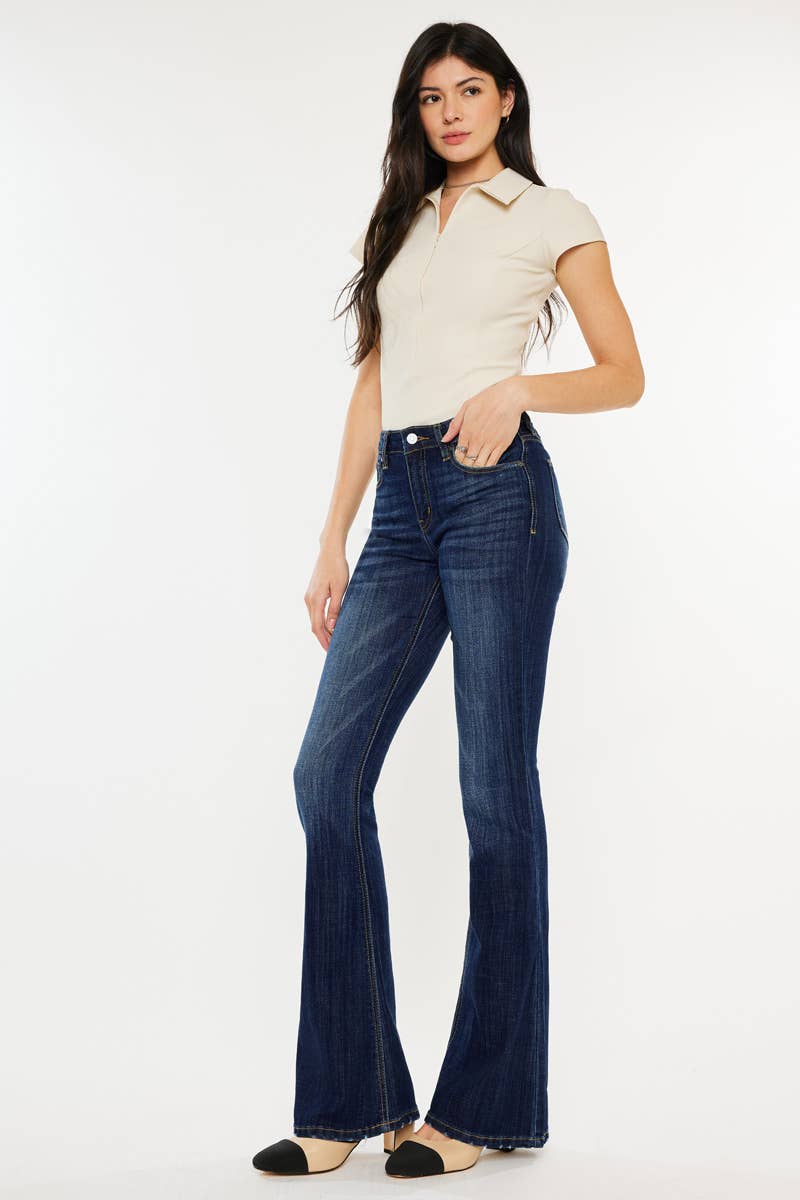 KanCan Mid Rise Flare Jean Dark Wash Size 5 to 15
