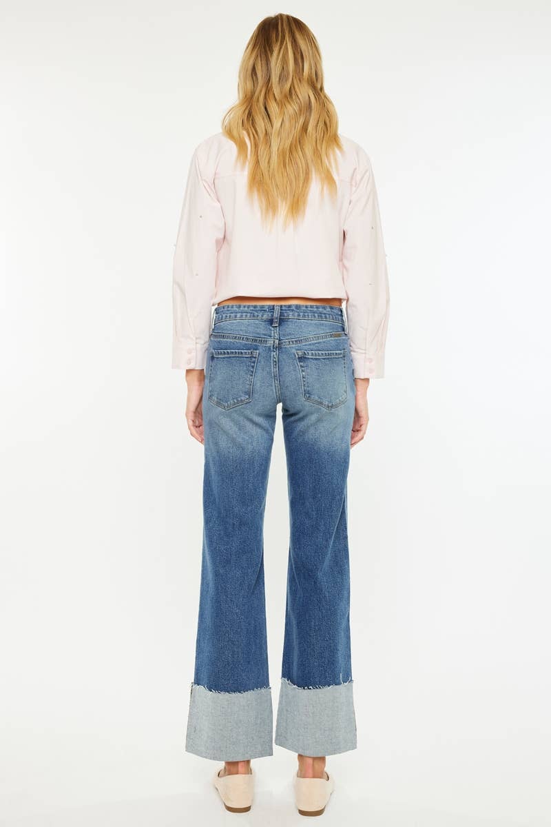 KanCan USA Mid Rise Wide Flare Jean Size 5 to 15