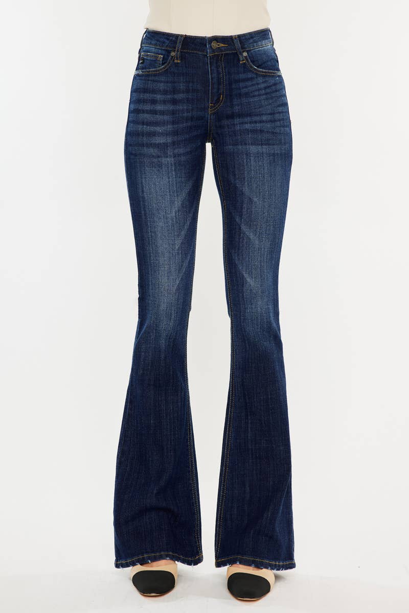 KanCan Mid Rise Flare Jean Dark Wash Size 5 to 15