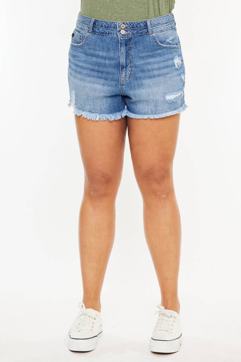 KanCan USA High Rise Double Band Short Size XL to 3XL