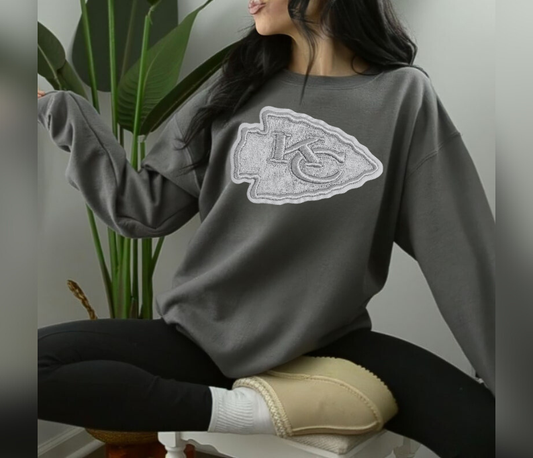 FLEECE OUT KC Chiefs Monochrome Sweatshirt Size: Small to 3XL