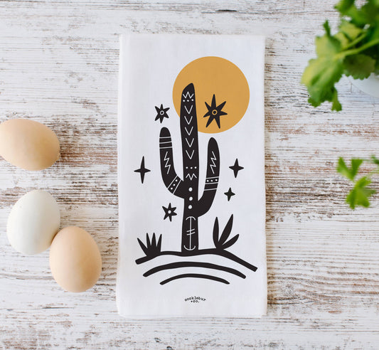 Southwest Cactus Flour Sack Tea Towel
