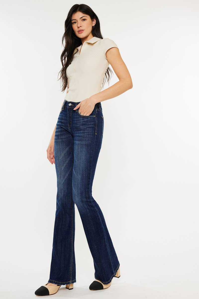 KanCan Mid Rise Flare Jean Dark Wash Size 5 to 15