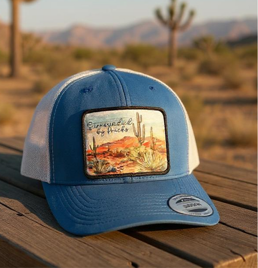 Surrounded by Pricks Hat: Aqua/White