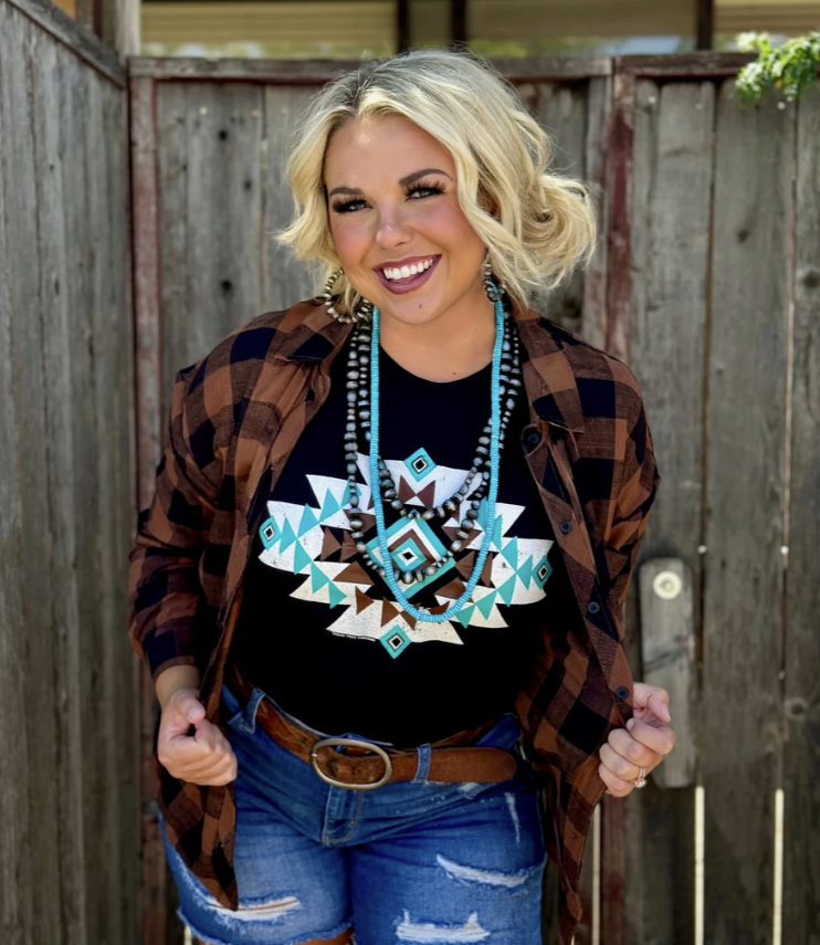 Keri's Favorite Aztec Tee Size Small to 3XL