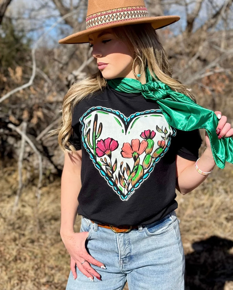 Western Heart Tee: size Small to 3XL