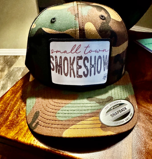 Small Town Smokeshow Trucker Hat: Camo