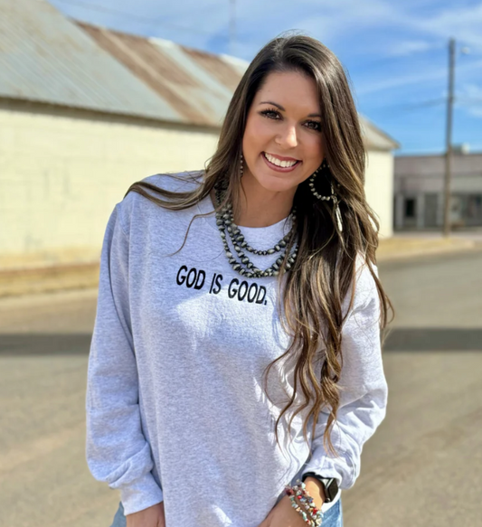 God is Good Light Gray Sweatshirt Size Small to 3XL