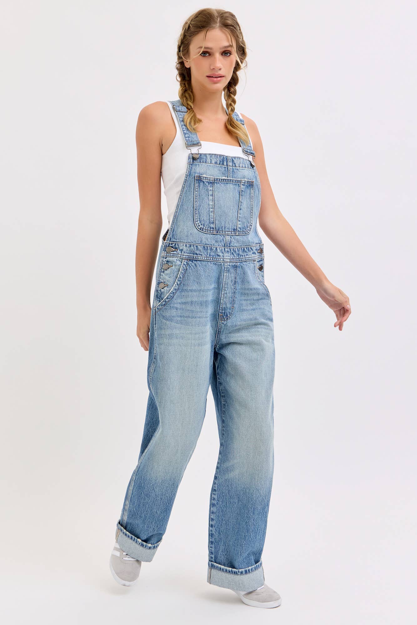 Everyday Denim Wide-Leg Overalls Size: XS - X-Large