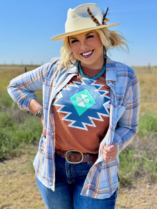 Aspen Aztec T-Shirt Size Small to 3XL