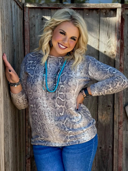 Snakeskin hooded top Size Small to XL