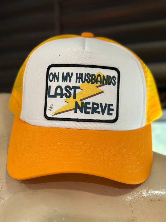 Husbands Last Nerve Hat : Yellow/White