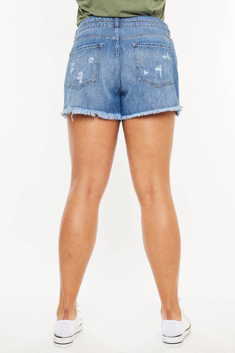 KanCan USA High Rise Double Band Short Size XL to 3XL
