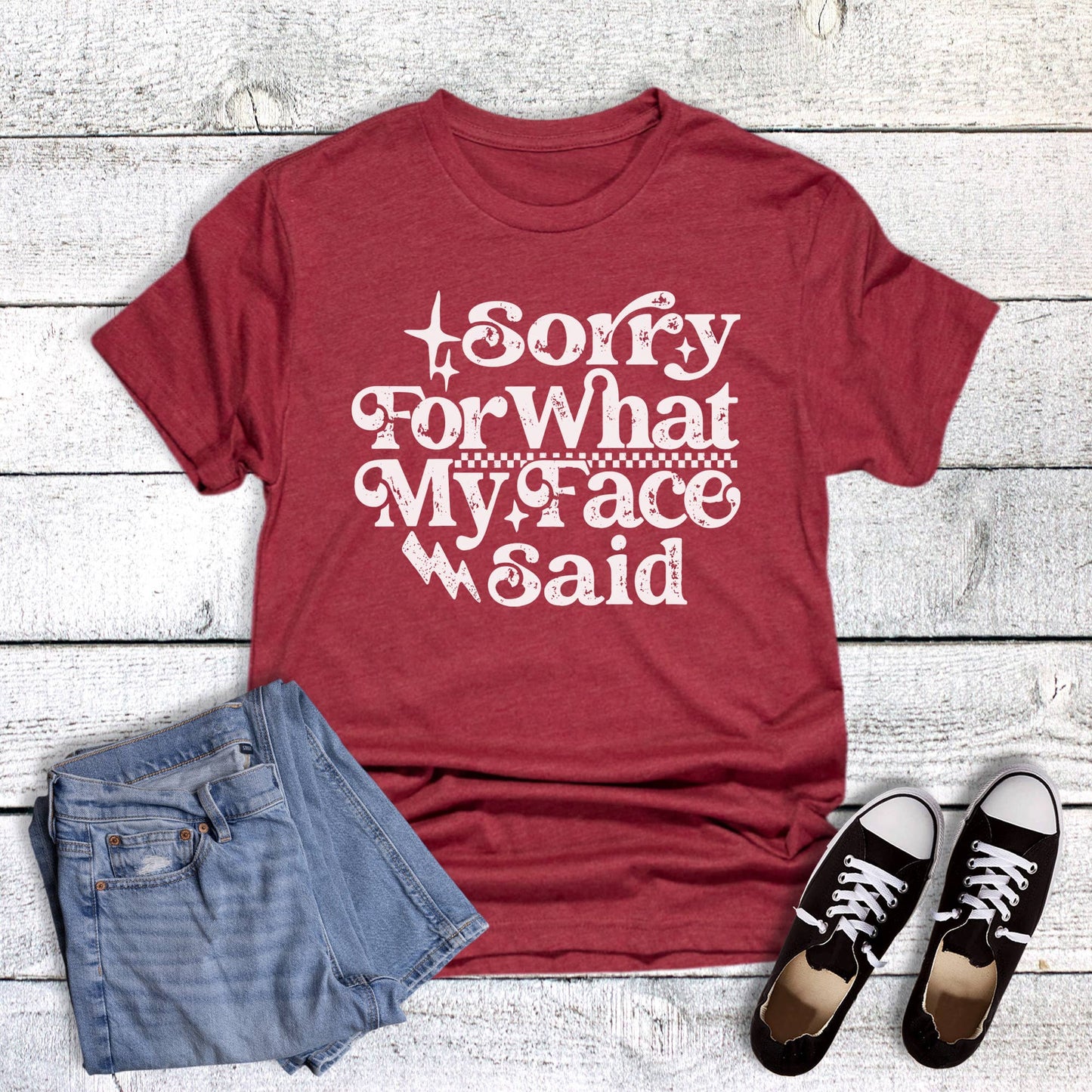 Sorry For What My Face Said Graphic Tee: Size X-Small - 2XL