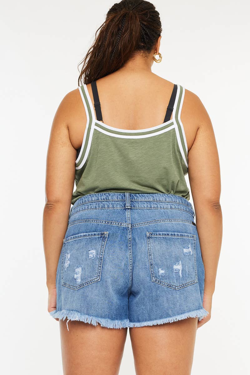 KanCan USA High Rise Double Band Short Size XL to 3XL