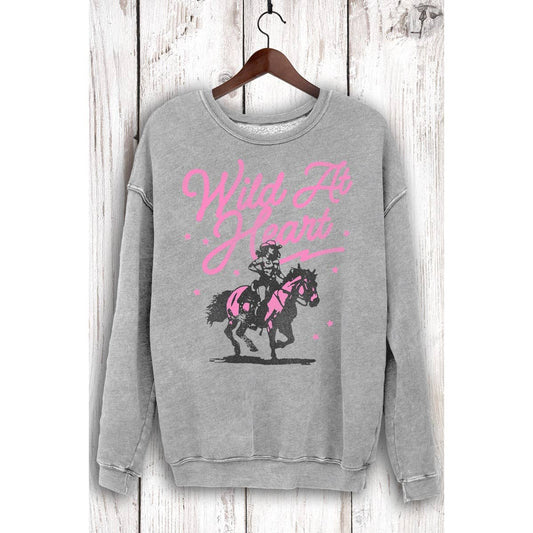 Wild at Heart Mineral Sweatshirt in Heather Gray -  Size: Small to 3XL