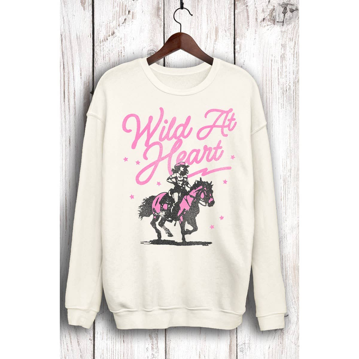 Wild at Heart Mineral Sweatshirt in White - Size: Small to XL