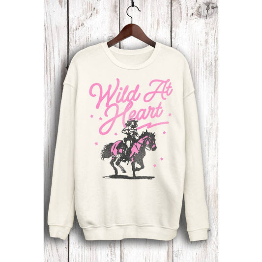 Wild at Heart Mineral Sweatshirt in White - Size: Small to XL