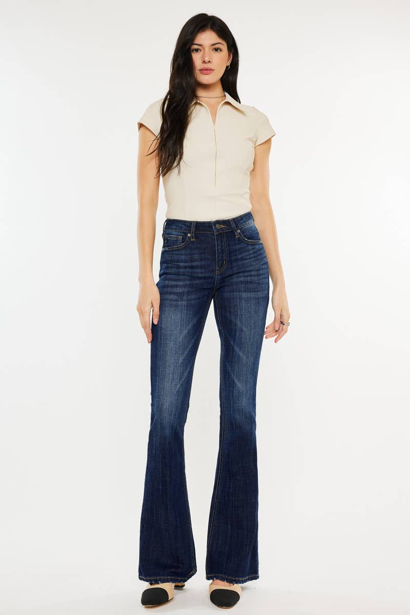 KanCan Mid Rise Flare Jean Dark Wash Size 5 to 15