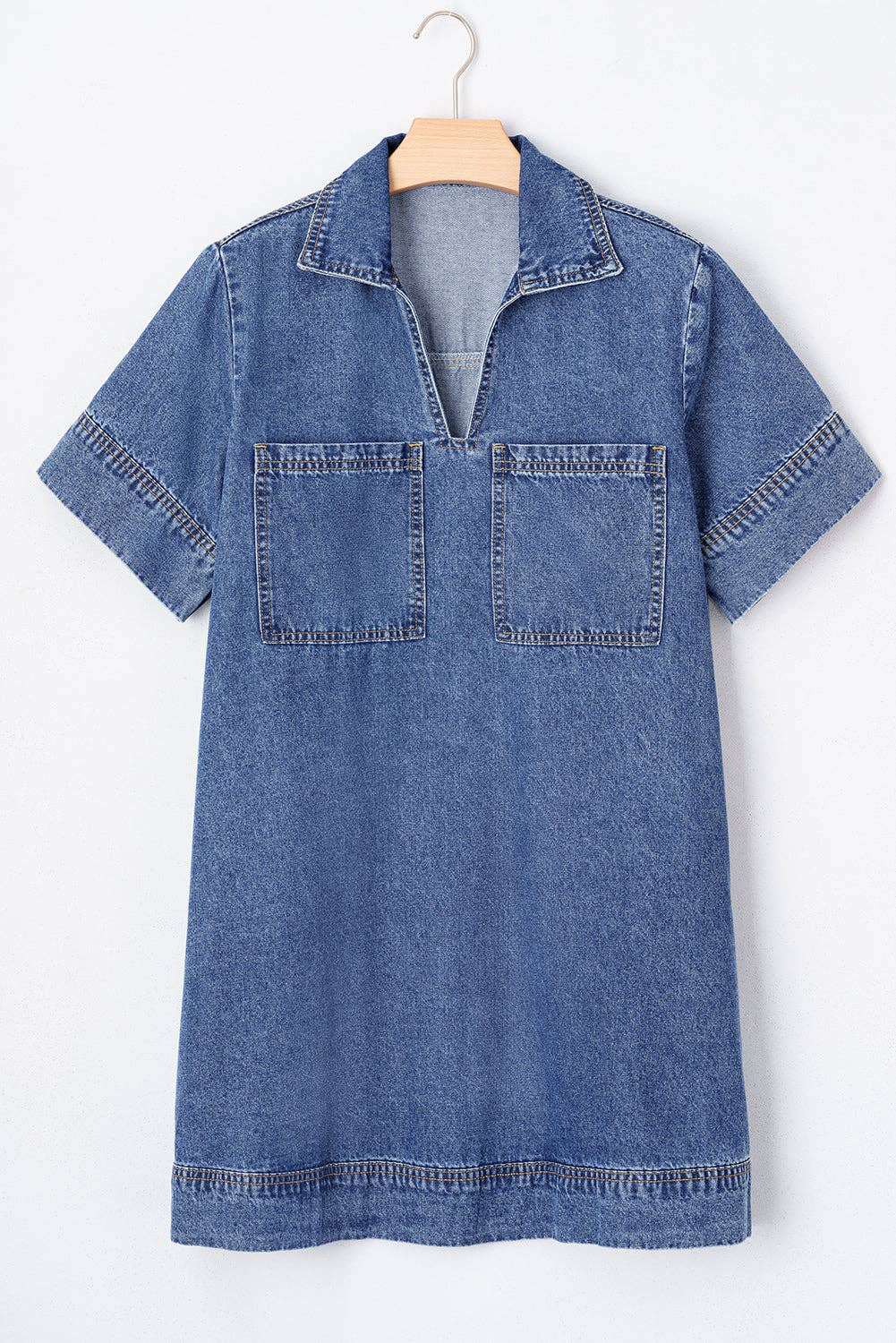 Denim Shift Mini Dress - Size: Small to XL